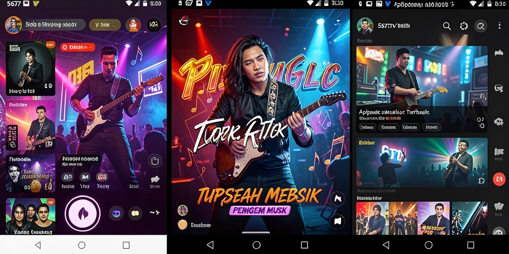 Tampilan screenshot gameplay 567TV, menampilkan berbagai pilihan musik.