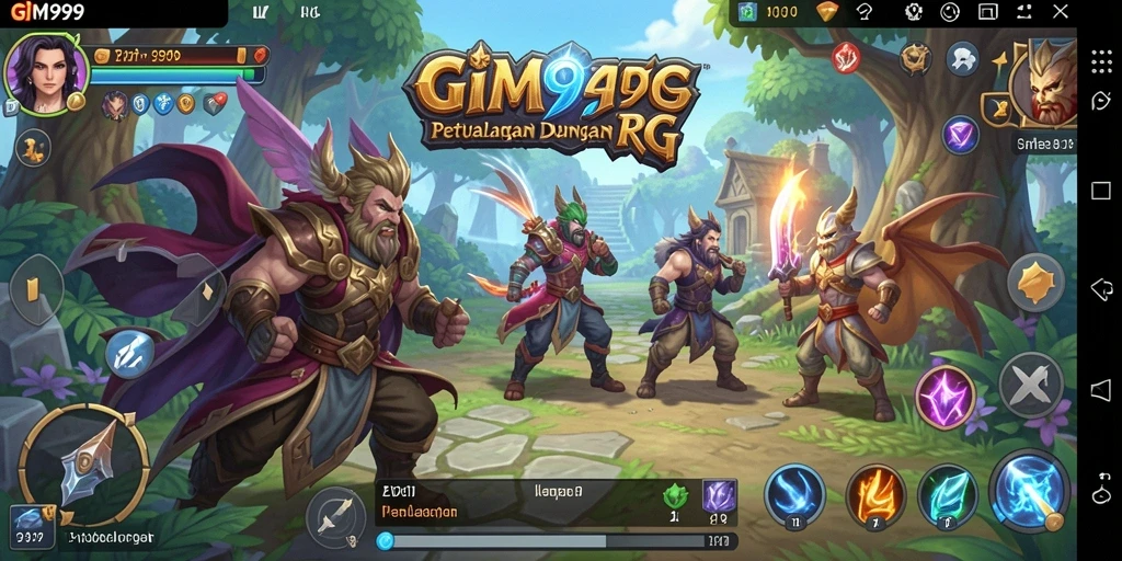 Gameplay RPG menarik dalam GIM999, menawarkan petualangan epik.
