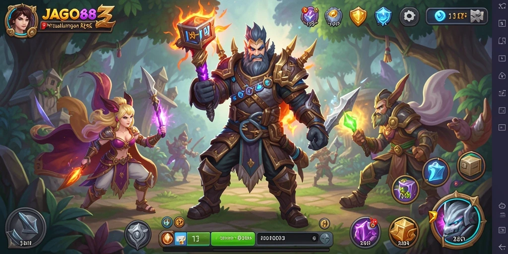 Screenshot utama JAGO368 menampilkan pertempuran epic dalam gameplay RPG yang seru.