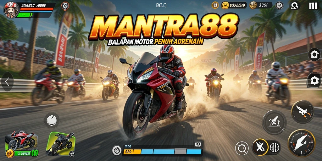 Tampilan menegangkan dari balapan motor di MANTRA88.