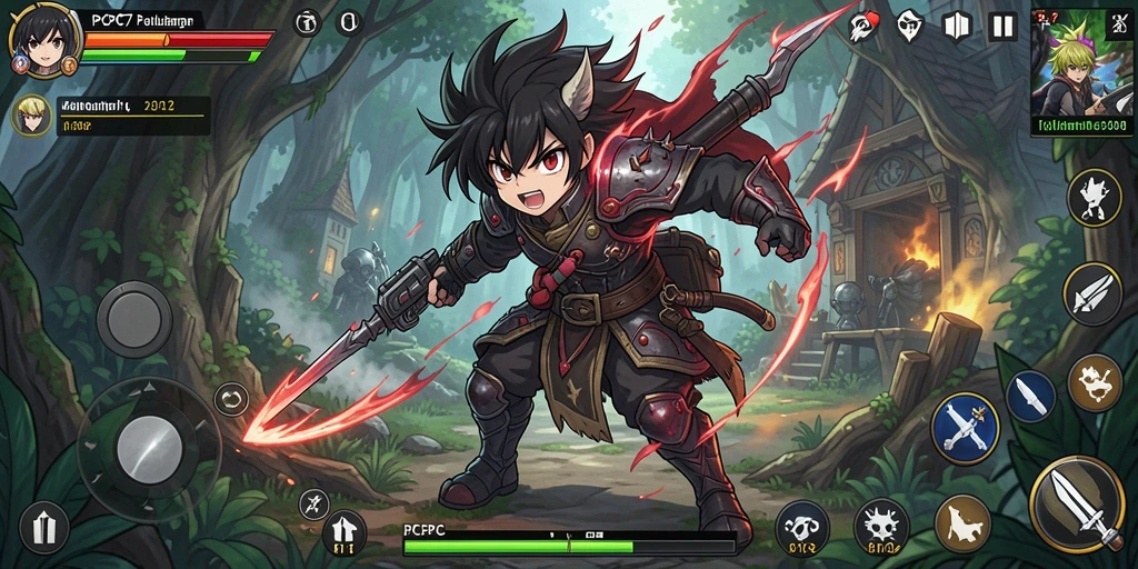 Tampilan gameplay PCPC7 yang penuh warna dan menakjubkan.