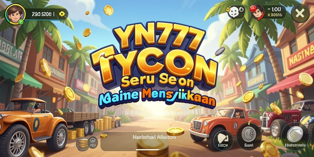 Screenshot YN777 menampilkan gameplay manajemen bisnis yang seru.
